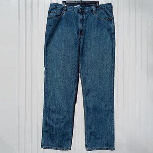CARHARTT Blue Jeans Men's 40 x 34 Relaxed Fit BD1483-M Medium Wash Holter Jean